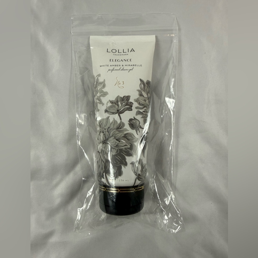 Lollia Elegance Shower Gel White Amber & Mirabelle No.3 8oz New - Picture 2 of 3